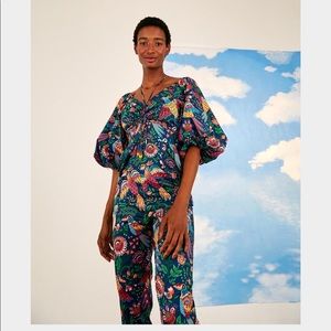 NWT FARM Rio Blue Jumpsuit Brand NWT